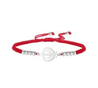 LIKGREAT Bracciale Sikhismo Khanda Giustizia Simbolo Sikh Bracciali di Corda Intrecciati Regolabili Bracciali Religiosi India Gioielli per Uomini Donne (Corda rossa - Argento)