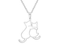 LIKGREAT Collana di Abbracci per Donne e Uomini, Collana di Abbracci per Gatti, Collana di Gattini, Ciondolo per Animali da Compagnia,Collane di Abbracci per Donne (Argento)
