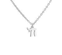 LIKGREAT Collana Ebraica Chai Simbolo della Vita Collana Amuleto di Benedizione Religiosa Ebraica Gioielli Israele Hanukkah (style1 argento)