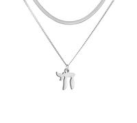 LIKGREAT Collana Ebraica Chai Simbolo della Vita Collana Amuleto di Benedizione Religiosa Ebraica Gioielli Israele Hanukkah (style2 argento)