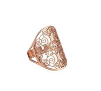 LIKGREAT Fiore della vita Anello regolabile in filigrana con fiore ad anello per le donne Grandi anelli per le dita vuote Gioielli per feste Cosplay (Regolabile, 307, tono oro rosa)