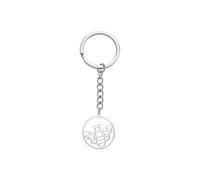LIKGREAT Miele Ape Portachiavi per gli uomini Donne In Acciaio Inox Bumble Api Anello Chiave Semplice Rotondo Accessori Decorazione Della Borsa (ARGENTO)