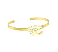 LIKGREAT Occhio di Horus Bracciale egiziano Bracciali Bangle Anelli Antico Egitto Occhi di Horus Anello Amuleto fortunato Protezione Gioielli Regali per le donne Natale Capodanno (Bracciale-Oro)