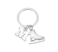 LIKGREAT Pattino di ghiaccio portachiavi figura pattinaggio Keychains iniziale pattinaggio su ghiaccio fascino portachiavi inverno Natale decorazione regali per le donne ragazze (M)