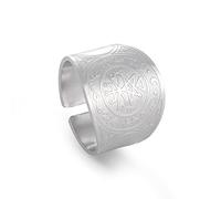 LIKGREAT Sigillo dei 7 Arcangeli Anello Metatron Cubo Anelli Sigillo di Lilith Simbolo Talismano Amuleto Anelli Religiosi Gioielli in Acciaio Inox Regali per Uomini Donne