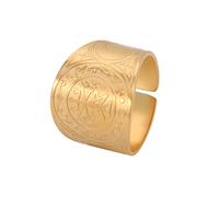 LIKGREAT Sigillo dei 7 Arcangeli Anello Metatron Cubo Anelli Sigillo di Lilith Simbolo Talismano Amuleto Anelli Religiosi Gioielli in Acciaio Inox Regali per Uomini Donne