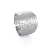 LIKGREAT Sigillo dei 7 Arcangeli Anello Metatron Cubo Anelli Sigillo di Lilith Simbolo Talismano Amuleto Anelli Religiosi Gioielli in Acciaio Inox Regali per Uomini Donne