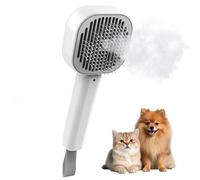 LiKiLiKi Spazzola a vapore per gatti con luce di rilevamento della tigna, ideale per cani e gatti a pelo lungo e corto, strumento autopulente per la toelettatura e il massaggio, adatta per la cura