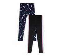 LiKing Leggings in Cotone Bambina Tessuto di Cotone Traspirante Pantaloni Leggings Elasticizzati per Ragazze Sportivo per Bambini Allenamento Casual 6-16 Anni 2er Pack 4539-C-158_164
