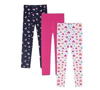 LiKing Leggings in Cotone per Ragazze Pantaloni da Bambina Pantaloni Elasticizzati per Ragazze Sportivo per Bambini Casual Primavera, Estate e Autunno Pantaloni 6-16 Anni 3er Pack 4539-B-110_116