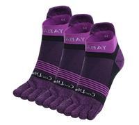 likloks Calze a Cinque Dita per Uomo e Donna - Calze Atletiche alla Caviglia con Supporto per l'Arco - Comode, Morbide, Traspiranti - Viola, Piccole (3 Paia)