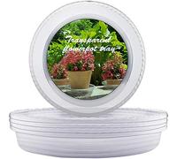 LIKOSO 10 Pezzi Sottovaso Rotondo Sottovasi Rotondi Trasparenti in plastica per Piante da Interni ed Esterni Sottovaso Bonsai, Fiori, Giardini e Orchidee - 17 cm