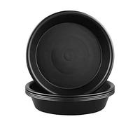 LIKOSO 5 Pezzi Sottovaso Rotondo Sottovasi Rotondi Nero in plastica per Piante da Interni ed Esterni Sottovaso Bonsai, Fiori, Giardini e Orchidee - 22 cm