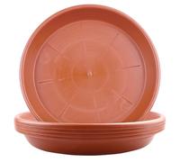 LIKOSO 5 Pezzi Sottovaso Rotondo Sottovasi Rotondi Rosso Mattone in plastica per Piante da Interni ed Esterni Sottovaso Bonsai, Fiori, Giardini e Orchidee - 22 cm