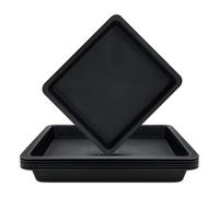 LIKOSO 5 sottovasi quadrati per piante, in plastica nera resistente, per interni ed esterni, giardino, piante da fiore, 24 cm