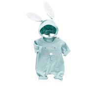 LIKPOJA Tutina per neonata con orecchie da coniglietto pasquale con orecchie da coniglietto, pagliaccetto da coniglio, regalo di Pasqua per neonati, Coniglio A6, 6-9 Months