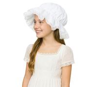 LIKUNGOU Cappello coloniale bianco con volant in pizzo cappello rivoluzionario pioniere cappello accessorio per costume di Halloween