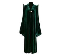 LIKUNGOU Donna Professoressa McGonagall Costume Cosplay Velluto Magico Abito da Mago con Cappello a Punta per Donne Halloween (XX-Large)