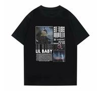 Lil Baby Hip Hop Oversized T Shirt Regular Men's Vintage Rapper Streetwear Summer Men Women Fashion Harajuku Short Sleeve Tees Black XL