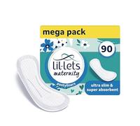 Lil-Lets Salvaslip premaman, 90 salvaslip ultra sottili, 3 confezioni da 30 pezzi, per uso pre e post nascita, leggera debolezza della vescica, scarico o spotting