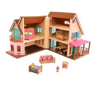 Li'l Woodzeez - Honeysuckle Hillside Cottage - Set di giocattoli da 20 pezzi con casetta per giochi, mobili e accessori - Case in miniatura e set da gioco per bambini dai 3 anni in su