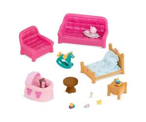 Li'L Woodzeez - Set soggiorno e cameretta - Mobili in miniatura - Mobili per bambole - Accessori per casette da gioco - 3 anni +