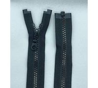 LIL YKK - Cerniera lampo con denti in plastica n. 5, misura media, divisibile, 580 nero, 62 cm