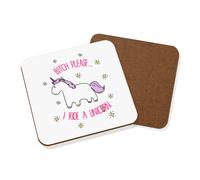 Lila Bitch Please I Ride A Unicorn Coaster Drinks Mat - Divertente