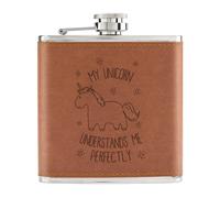 Lila Il Mio Unicorno Mi Capisce 6oz In Pelle PU Tan - Divertente