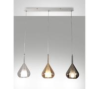 FABAS LUCE 3481-48-297 Sospensione Lila Struttura in metallo verniciato bianco e vetri borosilicati in tre colori Ambra, fumÃƒ e trasparente