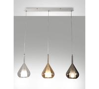 FABAS LUCE 3481-48-297 Sospensione Lila Struttura in metallo verniciato bianco e vetri borosilicati in tre colori Ambra, fumÃƒ e trasparente