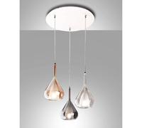 FABAS LUCE 3481-47-297 SOSPENSIONE LILA VETRO BOROSILICATO 3 LUCI E27 3x40W