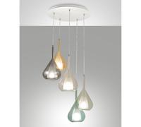 Lampadario a sospensione Lila a Led in metallo e vetro borosilicato 3481-49-362 Fabas Luce - 3481-49-362