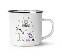 Lila Unicorno I Bisogni Arcobaleni Rétro Smalto Tazza - Pazzo Divertente Magico