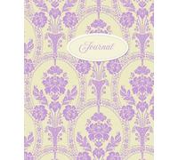 "lilac and butter women's journal": soft feminine victorian Vintage aesthetic writing notebook: 110 pages dot lined , preppy victorian style floral damask cover, for Writing and reflection