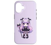 Lilac Chibi Pastel Goth Girl Kawaii Creepy Cute Anime Custodia per iPhone 16