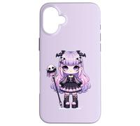 Lilac Chibi Pastel Goth Girl Kawaii Creepy Cute Anime Custodia per iPhone 16 Plus