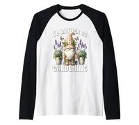 Lilac Floral Gnome Dad For Garden Mom Id Rather Be Gardening Maglia con Maniche Raglan