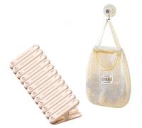 LilaLemon 12 mollette per bucato, in plastica, antiscivolo, per il bucato, per il giardino, la linea di lavaggio, carta, immagini, sacchetti per snack