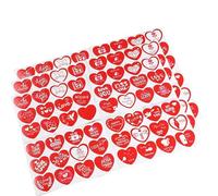 Lilalemon 144 etichette adesive con scritta "Happy Valentine", a forma di cuore rosso, per San Valentino, etichette autoadesive per buste, biglietti di auguri, scatole regalo, 5 x 4,5 cm