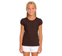 Lilax T-shirt basic da ragazza in cotone con maniche corte a sbuffo | Maglietta con maniche a sbuffo in 95% cotone; girocollo, maniche corte; taglie per bambine e ragazze 2T-12; per scuola