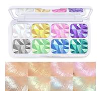 Lilbitty 1 pezzo 8 colori palette di ombretti glitterati, trucco scintillante per gli occhi, lucentezza impermeabile a lunga durata, trucco per gli occhi per le feste e la vita quotidiana