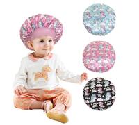 Lilbitty 3 pezzi di raso per bambini con unicorno, cappa per capelli ricci, cappa per bambini e bambine