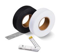 Lilbitty Confezione da 2 nastri con orlo termoadesivo, larghezza 20 mm, 100 m, per tende, nastro autoadesivo per cuciture da applicare con il ferro da stiro, splicing di tessuti, nastro adesivo da