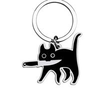 Lilbitty Divertente Portachiavi con Gatto Nero - Regalo per gli Amanti dei Gatti, per Halloween e Coppia