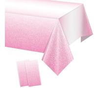 Lilbitty Set di 2 Tovaglie in plastica sfumata rosa pallido, usa e getta, rettangolare, sfumato pastello