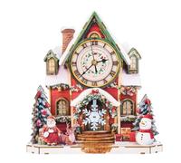 Lilcubics Orologio puzzle 3D a forma di casa di Natale, kit modello in legno per adulti, orologio da parete a pendolo con movimento silenzioso, decorazione natalizia per la casa e regalo per gli