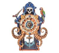 Lilcubics Puzzle 3D in legno per adulti con orologio mostro di polipo, kit di modelli in legno per adulti, costruzione meccanica di costruzione di puzzle puzzle artigianali puzzle a pendolo puzzle 3D