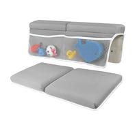 LILEKA Set di ginocchiere e gomitiere per bagnetto del bambino, cuscino per bordo vasca da bagno con tappetino antiscivolo ad asciugatura rapida, bracciolo con tasche organizer per giocattoli