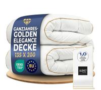 LILENO HOME Coperta premium per tutto l'anno, 135 x 200 cm, set da 2 pezzi, in cotone Golden Elegance, extra morbida, 135 x 200 cm, perfetta come coperta estiva e invernale, senza rivestimento